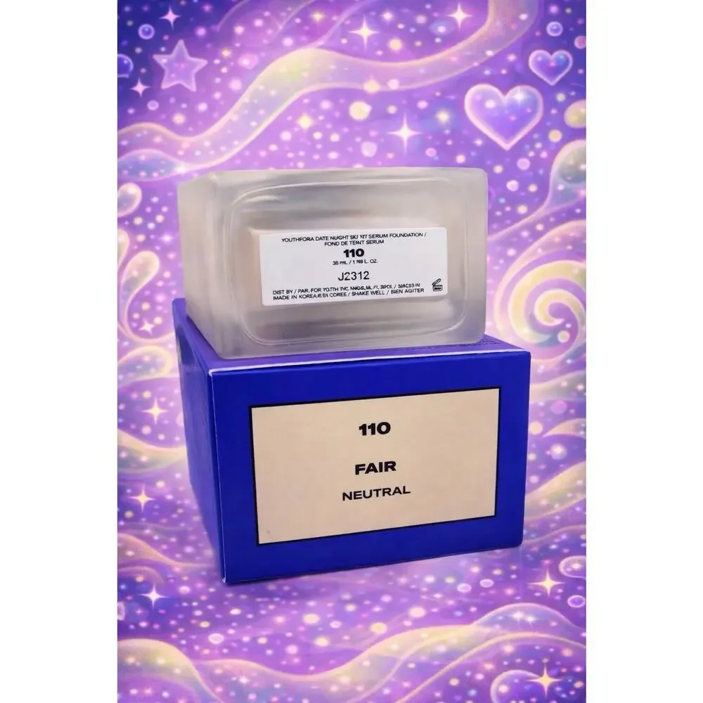 Youthforia Date Night Skin Tint Serum Foundation 110 Fair Neutral Dewy